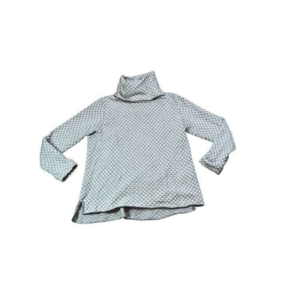 FAT FACE Womens Roll Neck Sweater US 8 Medium Grey Geometric Turtleneck